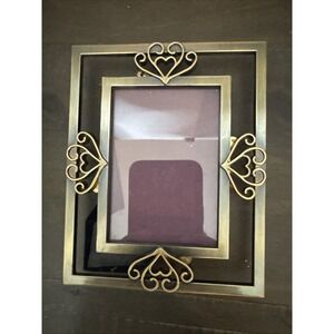Standing Metal Picture Frame Heart Design Holds 2 X 3 Picture
